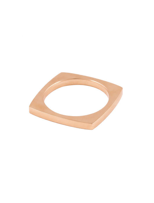 Pink Gold Rounded Square Ring