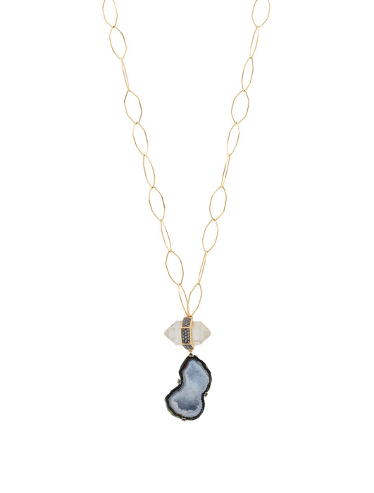 Rock Crystal & Geode Necklace