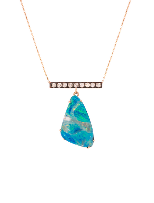 Opal necklace with Icy Diamonds