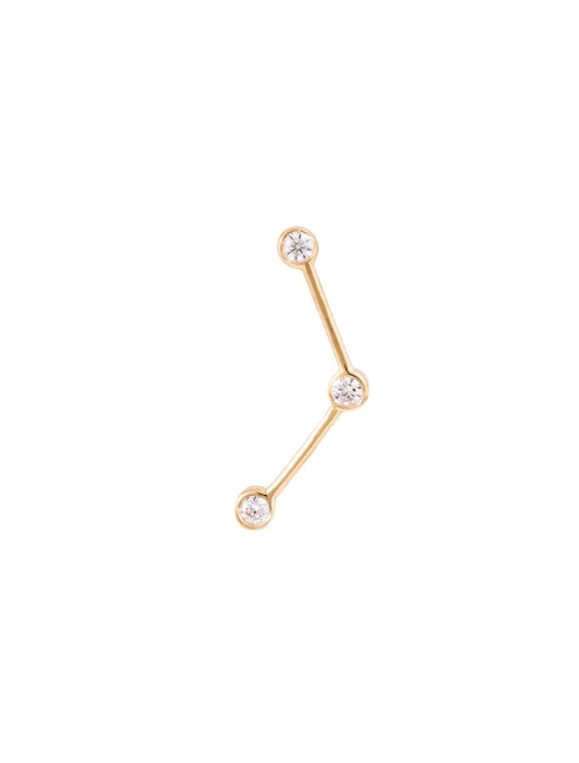 Single Wire Earring With White Diamonds