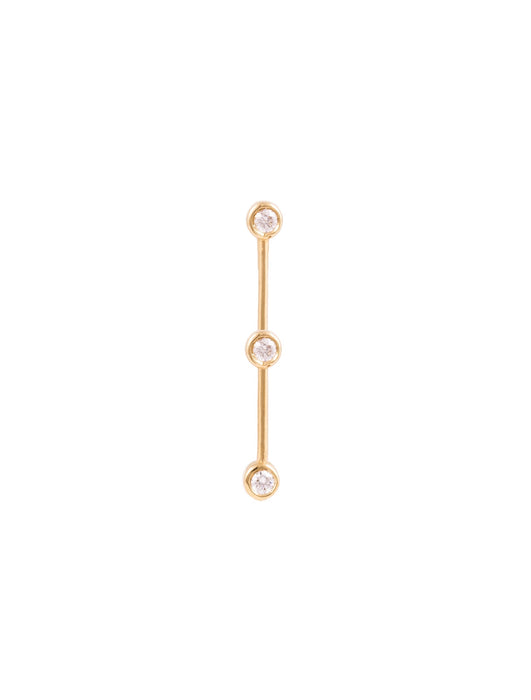 Single Wire Earring With White Diamonds