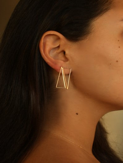 Single Triangle Wire Earring