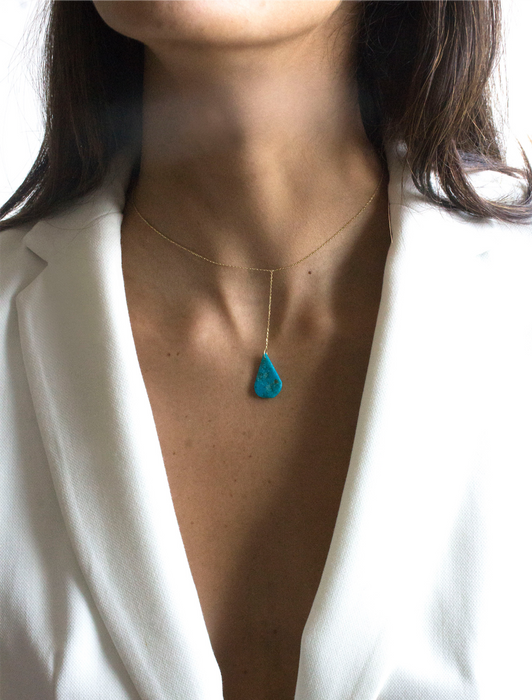 Y Necklace Turquoise